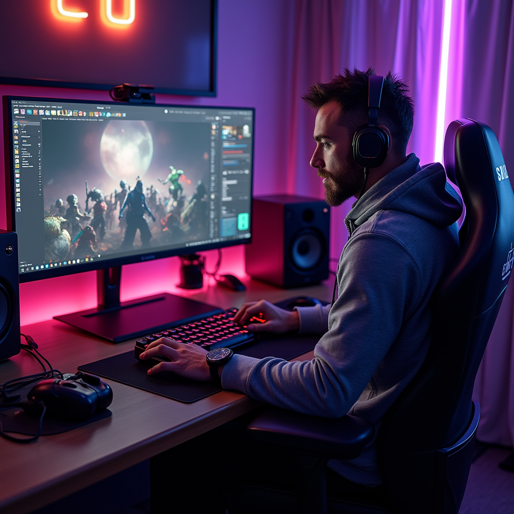 streaming gamer